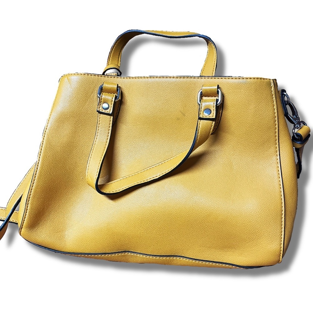 Guess Yellow Leather Crossbody Handbag Women's Fashion Accessory - Picture 4 of 10